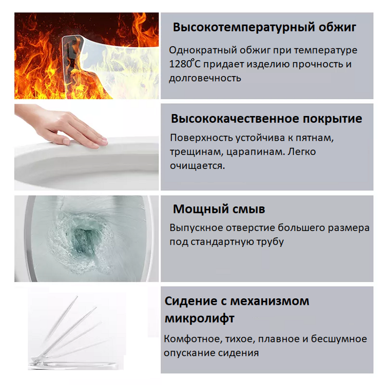 Унитаз-компакт Ceruttispa Nivolet 8457 безободковый, с микролифтом