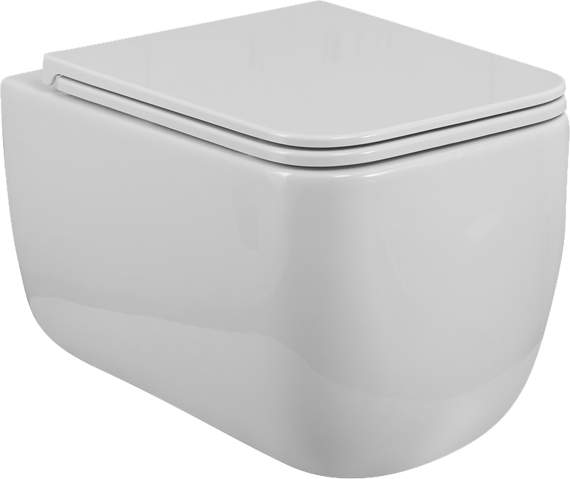 Унитаз подвесной BelBagno Luce BB076CH-TOR/SC безободковый, глянцевый белый, сиденье soft close