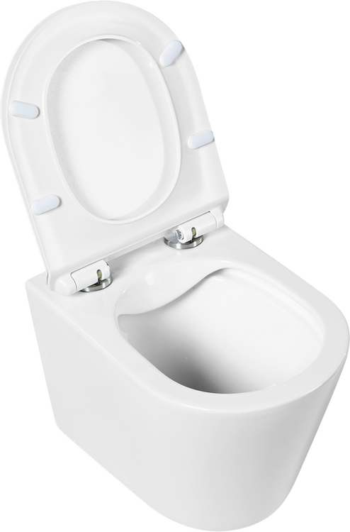 Унитаз подвесной BelBagno Flay-r BB053CHR безободковый, крышка BB2111SC с микролифтом