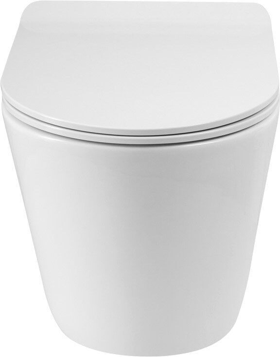 Унитаз подвесной BelBagno Flay-r BB053CHR безободковый, крышка BB901SC с микролифтом