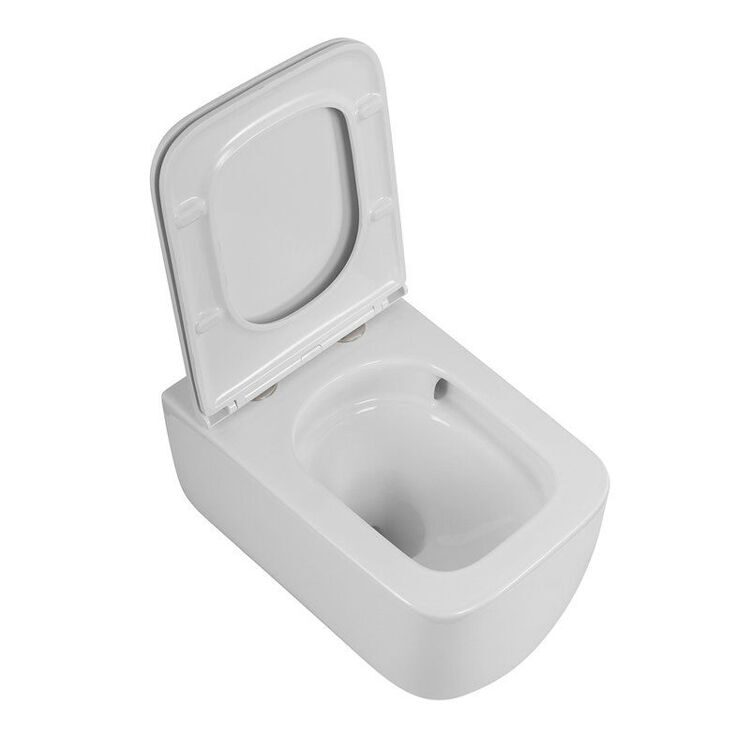 Унитаз подвесной BelBagno Luce BB076CH-TOR/SC безободковый, глянцевый белый, сиденье soft close