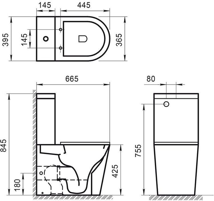 Унитаз-компакт BelBagno Sfera-r BB2141CPR безободковый, крышка BB865SC с микролифтом, бачок BB2141T