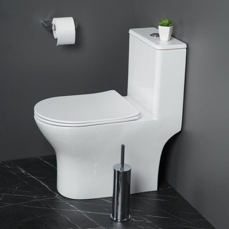 Унитаз моноблок напольный BelBagno Lounge BB8618CPR-MN/SC безободковый, с микролифтом