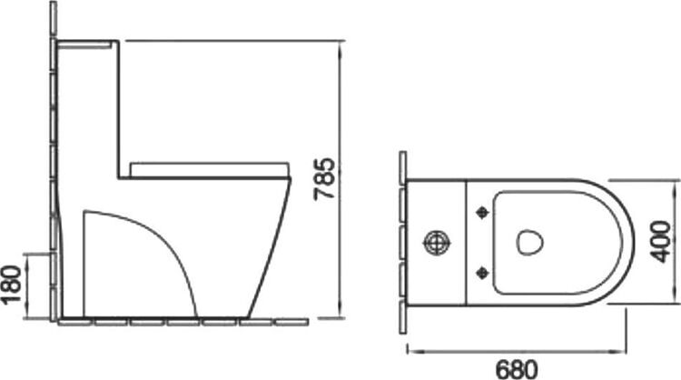 Унитаз моноблок напольный SantiLine SL-5012SM-BD