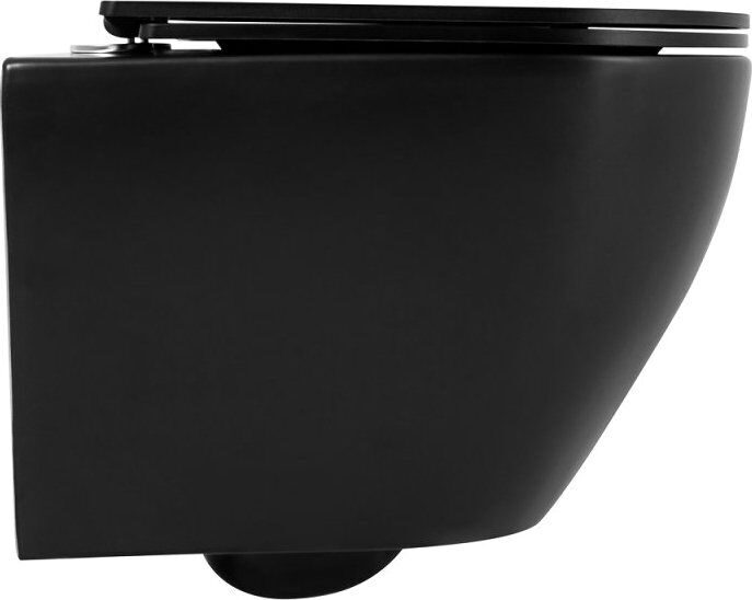 Унитаз подвесной BelBagno Colorato BB062CHR-MB безободковый, с микролифтом, матовый черный