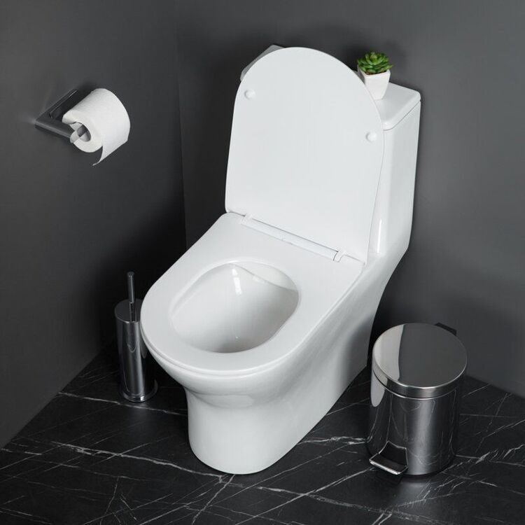 Унитаз моноблок напольный BelBagno Lounge BB8618CPR-MN/SC безободковый, с микролифтом