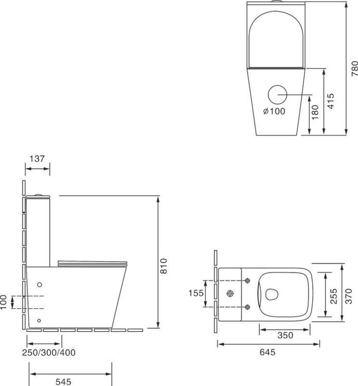 Унитаз-компакт SantiLine SL-5017 безободковый, с микролифтом