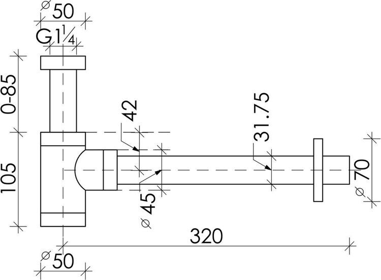 Сифон для раковины Ceramicanova 70001CH, хром
