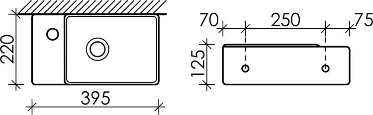 Рукомойник Ceramicanova Element CN5046 L белый глянцевый