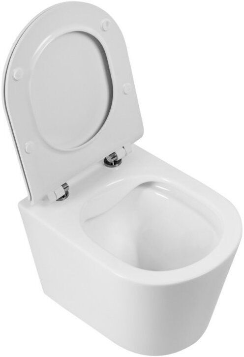 Унитаз подвесной BelBagno Flay-r BB053CHR безободковый, крышка BB901SC с микролифтом