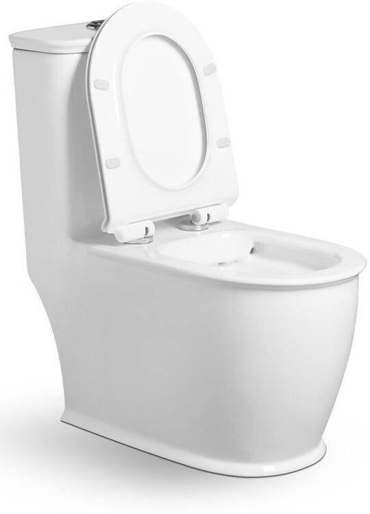 Унитаз моноблок напольный SantiLine SL-5019 безободковый, с микролифтом