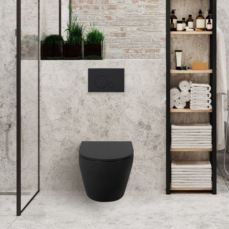 Унитаз подвесной BelBagno Colorato BB062CHR-MB безободковый, с микролифтом, матовый черный