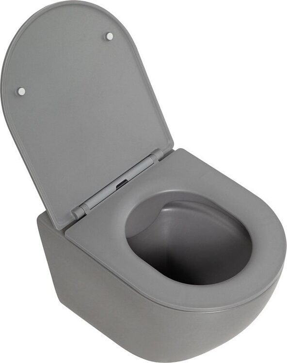 Унитаз подвесной BelBagno Colorato BB062CHR-GR безободковый, с микролифтом, матовый серый