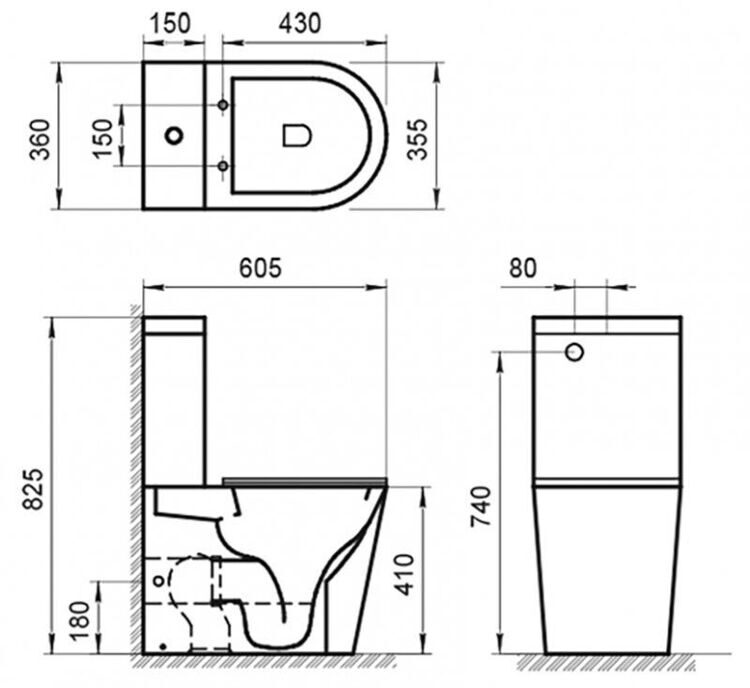Унитаз-компакт BelBagno Flay-r BB2149CPR безободковый, крышка BB865SC с микролифтом, бачок BB2149T