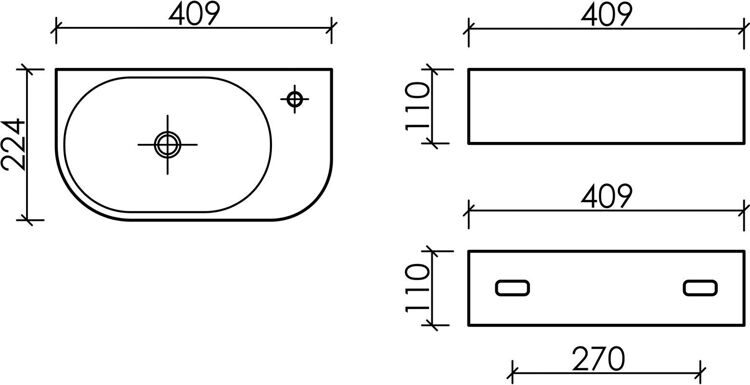 Рукомойник Ceramicanova Element CN6066L белый глянцевый