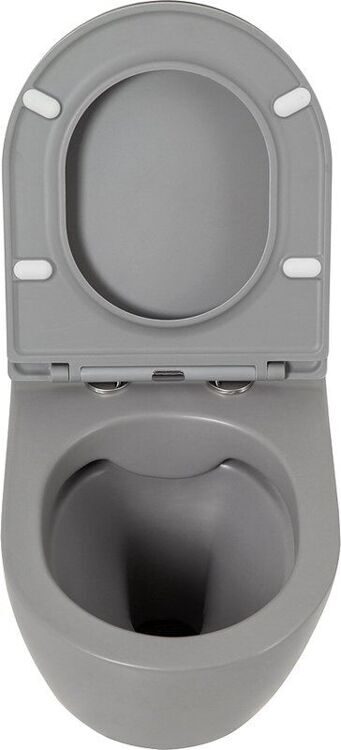 Унитаз подвесной BelBagno Colorato BB062CHR-GR безободковый, с микролифтом, матовый серый