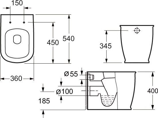 Унитаз приставной BelBagno Prado BB10150CB с микролифтом