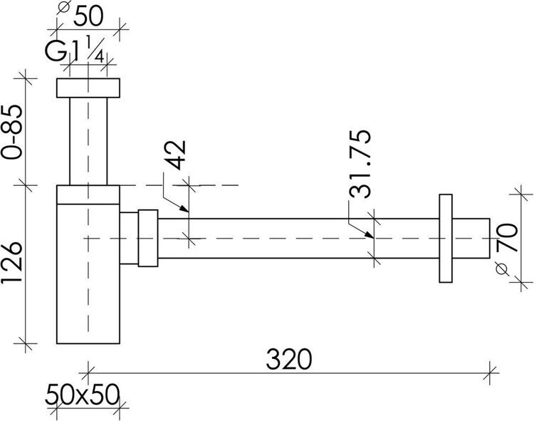 Сифон для раковины Ceramicanova 70002CH, хром