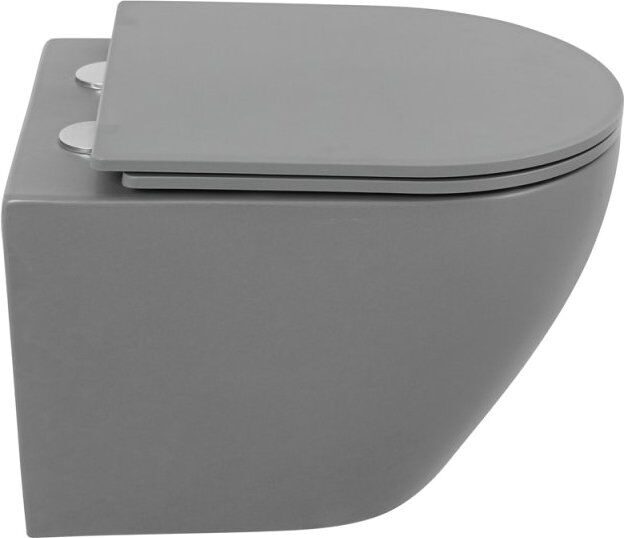 Унитаз подвесной BelBagno Colorato BB062CHR-GR безободковый, с микролифтом, матовый серый