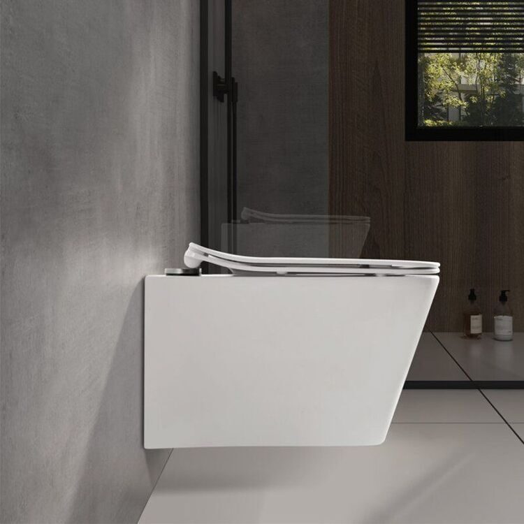 Унитаз подвесной WesnaArt Kubus 205-KUB13 с микролифтом, безободковый, белый
