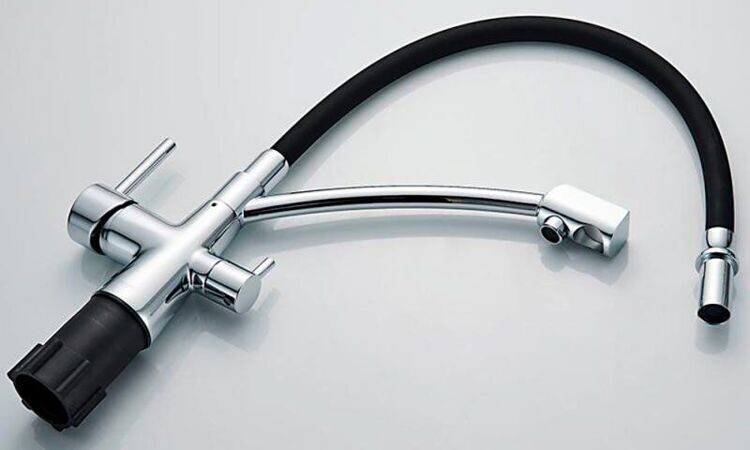 Смеситель для кухни Ledeme L4855-2 хром, черный