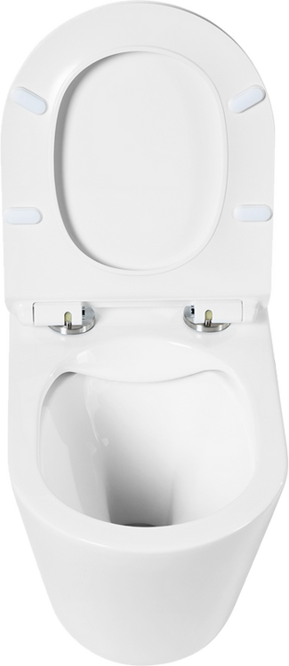 Унитаз подвесной BelBagno Flay-r BB053CHR безободковый, крышка BB2111SC с микролифтом